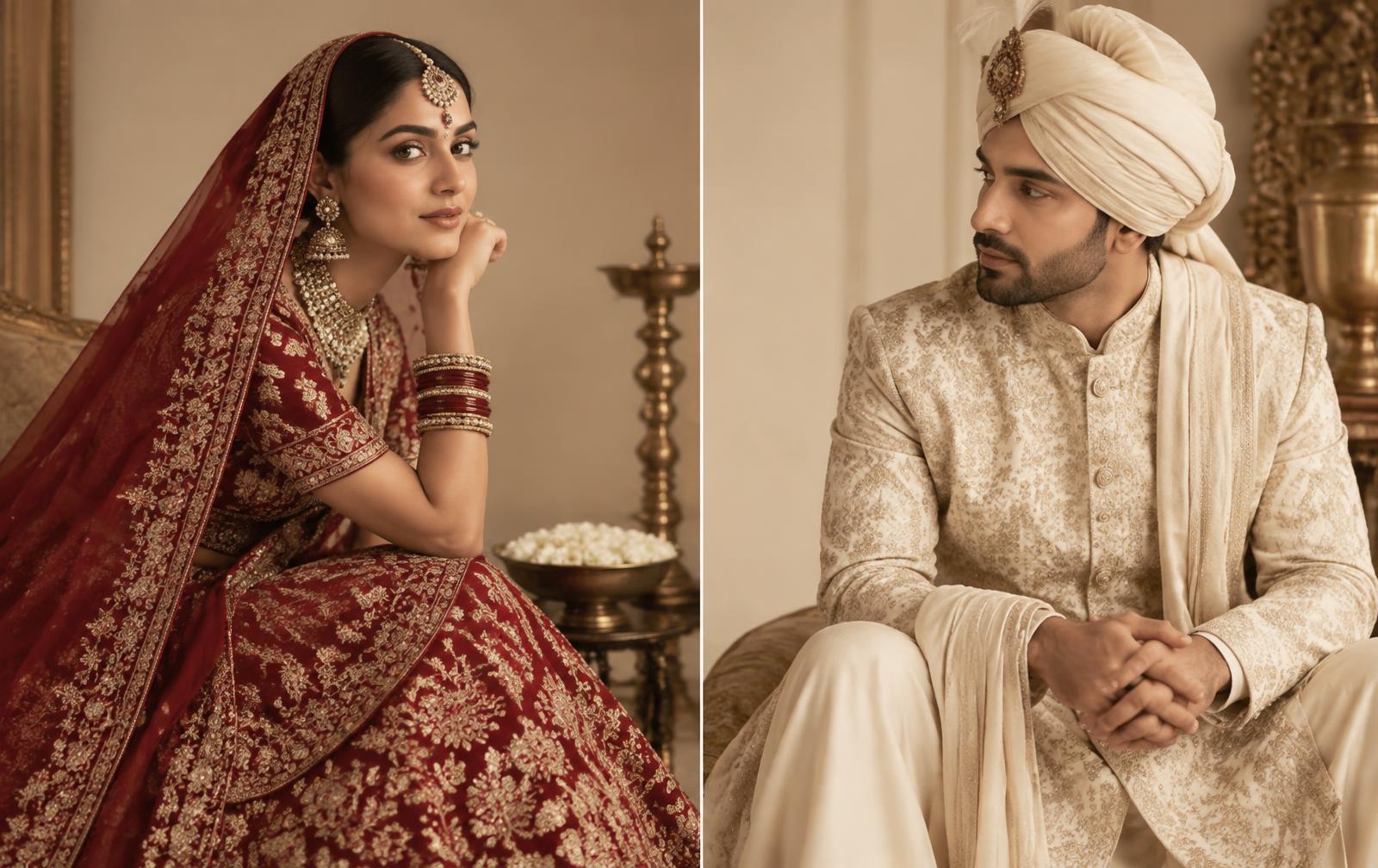 Portraits of the bride and groom